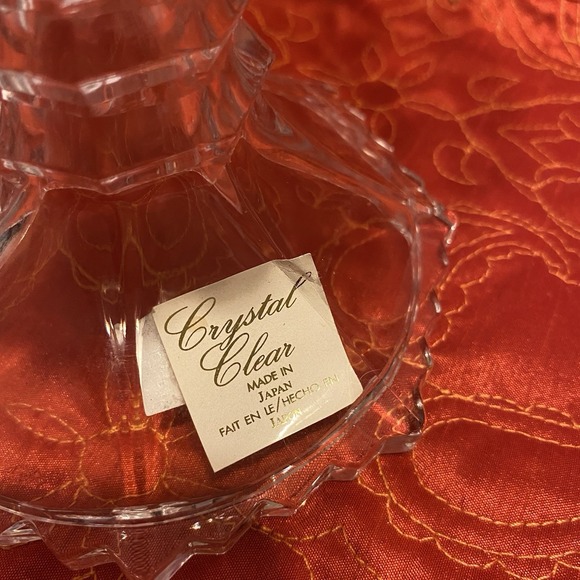 Antique Japanese Crystal Candle Holder/Bowl‎ scalloped edge 8.5" - Picture 4 of 7